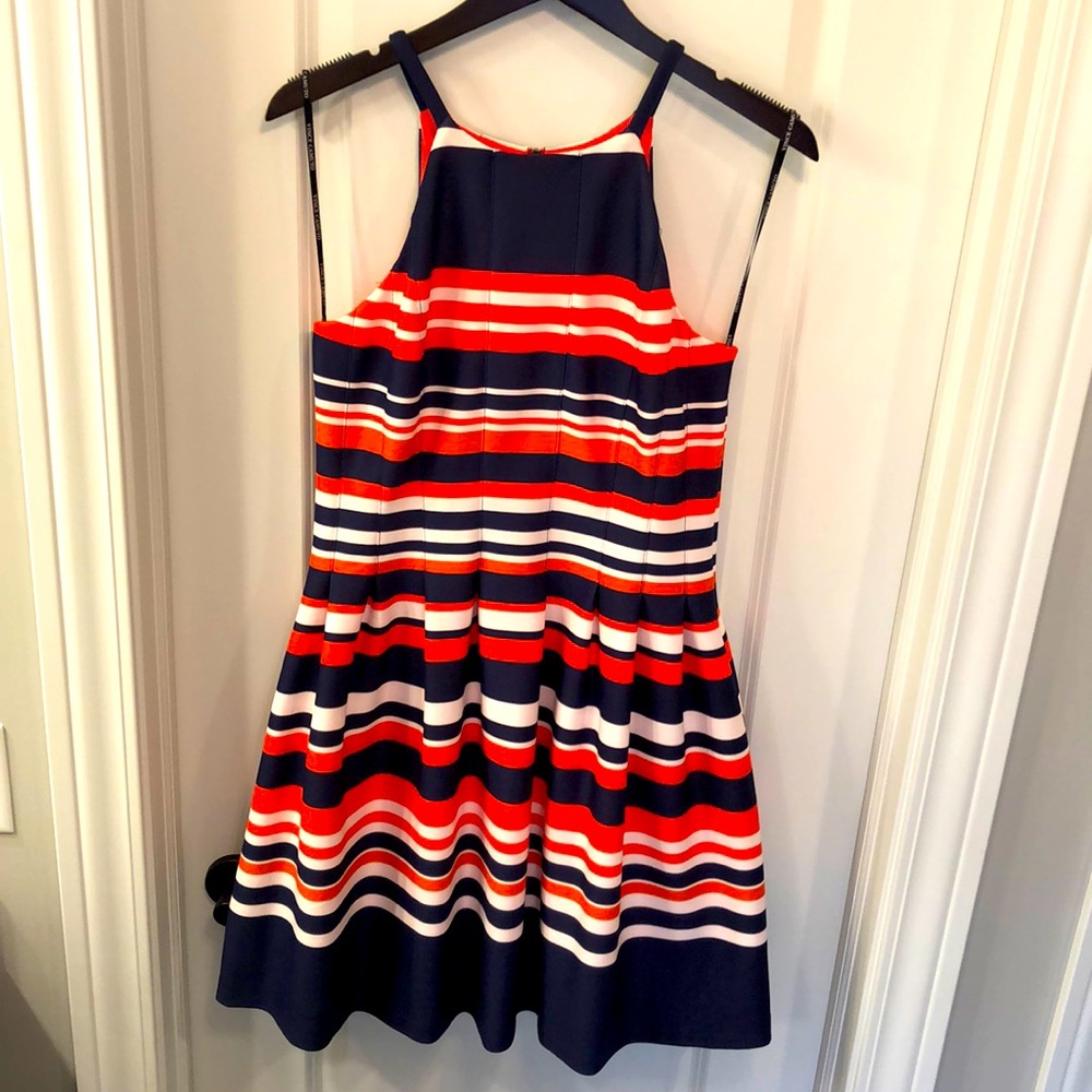 Vince Camuto striped halter dress